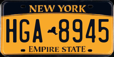 NY license plate HGA8945