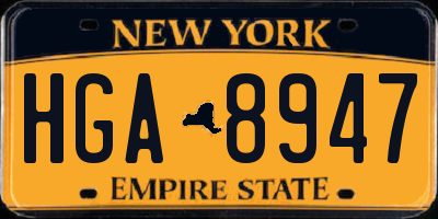 NY license plate HGA8947