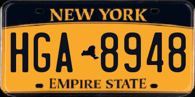 NY license plate HGA8948
