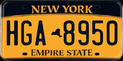 NY license plate HGA8950