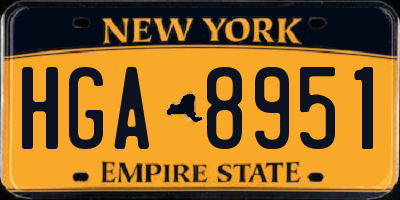 NY license plate HGA8951