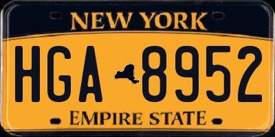 NY license plate HGA8952