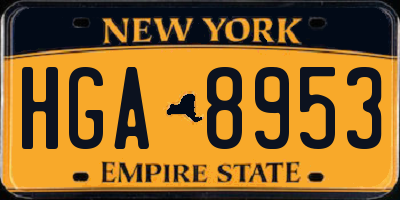 NY license plate HGA8953