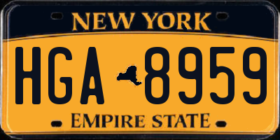 NY license plate HGA8959