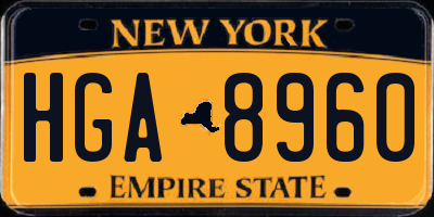 NY license plate HGA8960