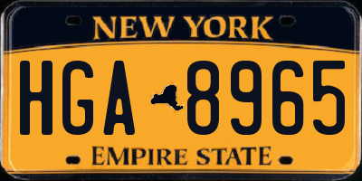 NY license plate HGA8965