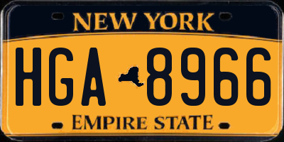 NY license plate HGA8966