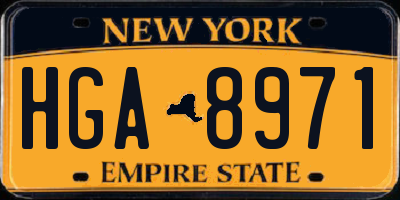 NY license plate HGA8971