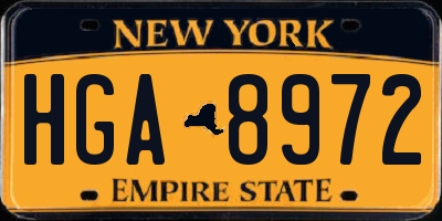 NY license plate HGA8972