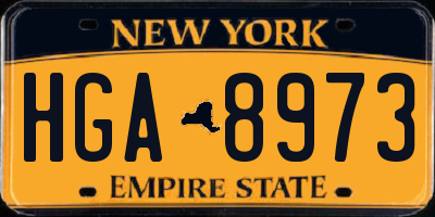 NY license plate HGA8973