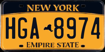 NY license plate HGA8974