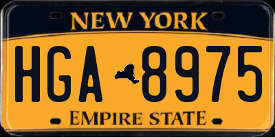 NY license plate HGA8975