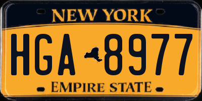 NY license plate HGA8977