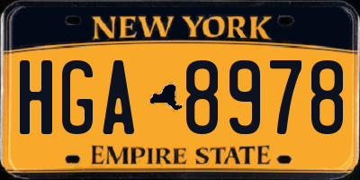 NY license plate HGA8978