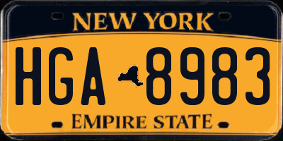 NY license plate HGA8983