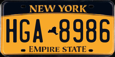 NY license plate HGA8986