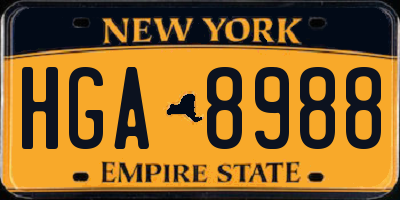 NY license plate HGA8988