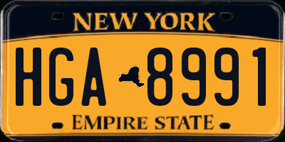 NY license plate HGA8991