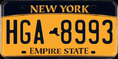 NY license plate HGA8993