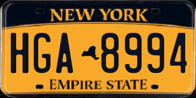 NY license plate HGA8994