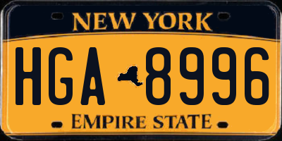 NY license plate HGA8996