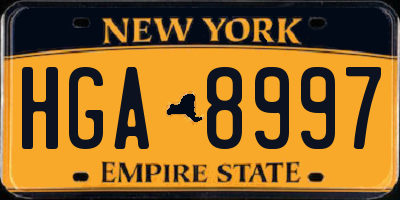 NY license plate HGA8997