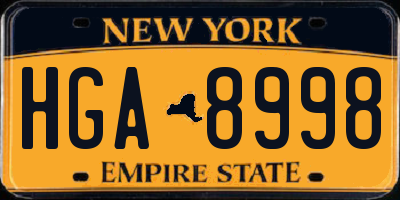 NY license plate HGA8998