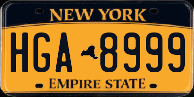 NY license plate HGA8999
