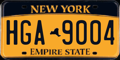 NY license plate HGA9004