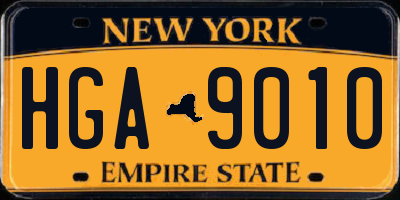 NY license plate HGA9010