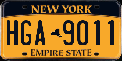 NY license plate HGA9011