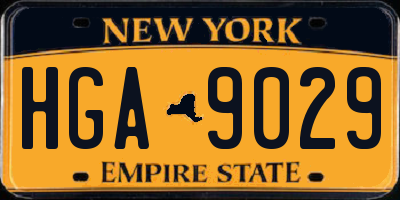 NY license plate HGA9029