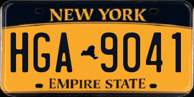 NY license plate HGA9041