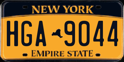 NY license plate HGA9044
