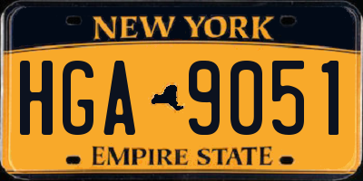 NY license plate HGA9051