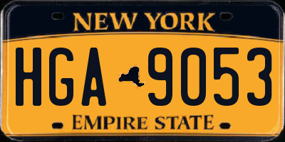 NY license plate HGA9053