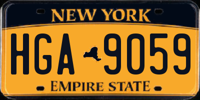 NY license plate HGA9059