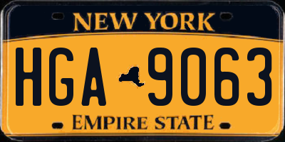 NY license plate HGA9063