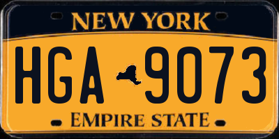 NY license plate HGA9073
