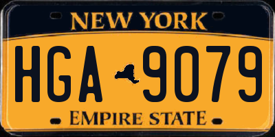 NY license plate HGA9079
