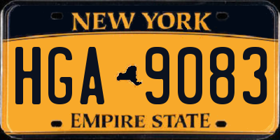 NY license plate HGA9083