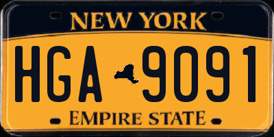 NY license plate HGA9091