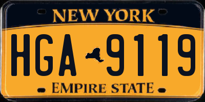 NY license plate HGA9119