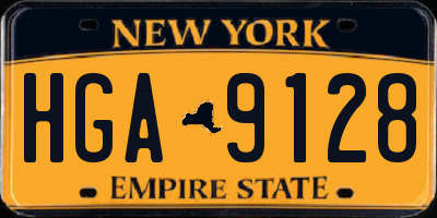 NY license plate HGA9128