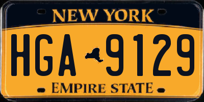 NY license plate HGA9129