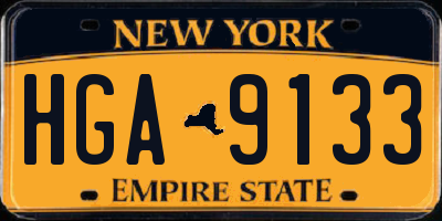 NY license plate HGA9133