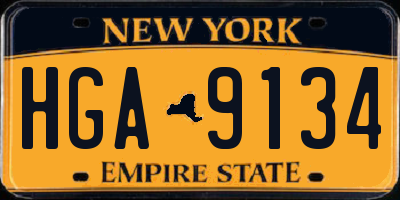 NY license plate HGA9134