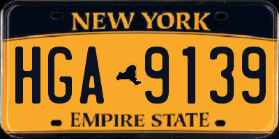 NY license plate HGA9139