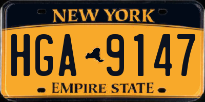 NY license plate HGA9147
