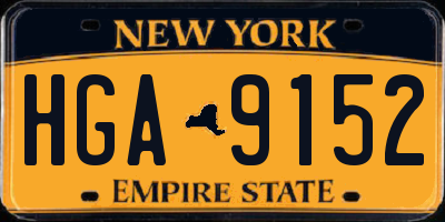 NY license plate HGA9152